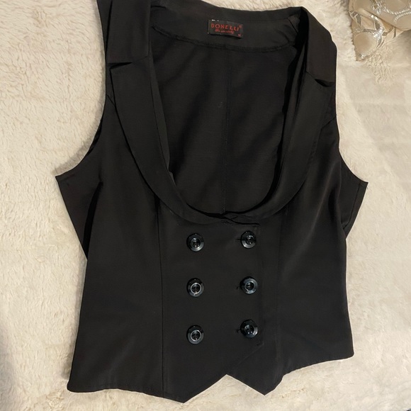 Black Button Vest - Picture 2 of 4